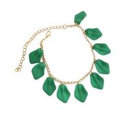 ANAZOZ Women Ankle Bracelet Resin, Chain with Petals, Adjustable Anklet Bracelet for Women 8.67 + 4.14 Inch, Dark Green