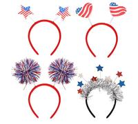 ANBALA 4th of July Headband Fourth of July Hair Accessories Independence Day Patriotic Decorations 4PCS
