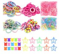 ANBALA Girls Hair Accessories Set Colorful Hair Ties for Women Girls, Elastic Ponytail Holders Rubber Band Cute Hair Clips y2k Hair Accessories (875PCS)