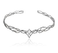ANBALA Rhinestone Fairy Crown for Women Crystal Elf Crown Silver/Gold Circlet Costume Headwear for Men Renaissance Headpiece for Birthday Party Cosplay Halloween, Silver-2, 1 Count (Pack of 1)