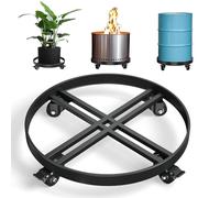 ANBase 55 Gallon Heavy Duty Drum Dolly - 1250 lbs Capacity, All Steel Frame Barrel Dolly Cart Drum Caddy, 4 Swivel Casters with Brake for Warehouse Drum Handling