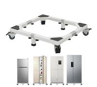 ANBase Strong Steel Fridge Stand with Wheels, Movable Base, Universal Adjustable, Multifunctional Furniture Pad for Refrigerator, Washing Machine and Dryer (White/Large)