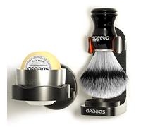 Anbbas Faux Badger Hair Shaving Brush and Bowl with Black ABS Wall Mounted Shaving Stand Holders for Soap Bowl and Brush,100g Soap Bar 5IN1 Shaving Set for Men Close Shave Kit