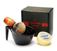 Anbbas Fine Badger Hair Shaving Brush with 100g Shaving Soap Refill and Upgrade Lathering Way-POP Mug A5 Melamine,Foaming Set for Men Wet Shave,Women Girls Hair Removal