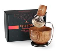 Anbbas Pure Badger Hair Shaving Brush Wood Handle and Large Soap Bowl with Stainless Steel Shaving Stand 3in1 Kit for Men