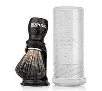 3IN1 Shaving Brush with Wooden Handle and Resin Holder Stand Travel Case Set, Anbbas Synthetic Badger Hair Foam Brush Shaving Kit for Men Close Shave