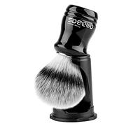 Anbbas Synthetic Badger Shaving Brush with Black Holder Stand,Resin Handle Foam Brush 2in1 Set for Men Wet Shave