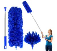 ANBEEISS 2-Pack Extendable Microfibre Feather Duster, Washable, 41.9-254cm | Bendable telescopic pole, microfibre duster heads, for high ceilings, vents, corners, extendable 41.9-254cm, washable.