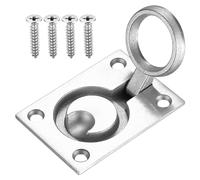 ANBEEISS Flush Ring Pull Handles, Stainless Steel Recessed Flush Ring Plull Handle, Hidden Flush Lift Pull Handles, Pocket Sliding Door Handles for Kitchen Cupboard Hatch Locker Boat Hatch Latch