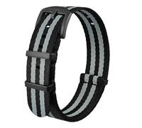 Anbeer 20mm Nylon Watch Strap,Premium Woven One-Piece Replacement Band for Men Women,Includes 4 Extra Spring Bars & Remover Tool,Black Buckle