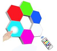 Anberen Hexagon Gaming Lights, Touch & Remote Control Night Light,DIY Creative Geometry LED RGB Wall Lights USB Powered for Home Office Hotel Bar Decoration,Gaming Setup,Gifts