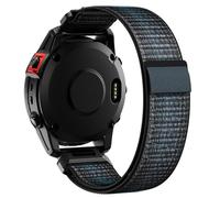 ANBEST 22 mm Nylon Strap for Garmin Fenix 7 Pro/6 Pro/Fenix 8 47 mm Bracelet, Loop Velcro Strap for Fenix E/7/6/Epix Pro 47 mm/Forerunner 945/955/965 Ultralight Replacement Strap (Black/Blue)