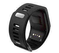 ANBEST TPU Watch Strap Compatible with TomTom Runner 2/3/Spark 3, Comfortable Bracelet, Black, 23 cm, 145mm to 205mm