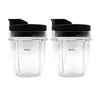 Anbige 2 Packs Replacement Parts Cup with lid, Compatible with Nutri Ninja Blenders BL480 BL482 BL642 NN102 BL682 BL450 BL2013 (2 12oz Cup with lid)