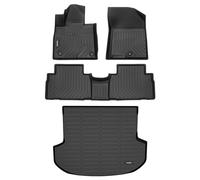 ANBINGO®Fit for Hyundai Santa Fe Floor Mats 2019-2020 (Only 5 Seater) /for Hyundai Santa Fe Car Mats 2019-2020 All Weather Mats for Santa Fe TPE Car Mat Rugs for Santa Fe Rubber Trunk Carpet