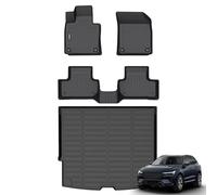 ANBINGO®-Floor Mats & Cargo Liner Custom for 2022-2025 Volvo XC60 Recharge All Weather Protection TPE Floor Liners Front& Rear Row Full Set Volvo XC60 Recharge Accessories Black
