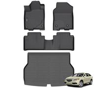 ANBINGO® Floor Mats & Cargo Liner for Acura RDX 2013 2014 2015, Base FWD | Base AWD, All Weather TPE RDX Floor Liners | 1st & 2nd Row Custom Mats Full Set | RDX Accessories - Black