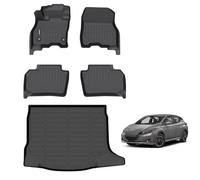ANBINGO® Floor Mats & Cargo Liner for Nissan Leaf 2018-2025, S | SV | SL | S Plus | SV Plus | SL Plus, All Weather TPE Floor Liners | 1st & 2nd Row Custom Mats Full Set | Accessories - Black