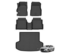 ANBINGO® Floor Mats & Cargo Liner for Nissan Versa 2020-2025 | All Weather TPE Versa Floor Liners | 1st & 2nd Row Custom Mats Full Set | Versa Accessories - Black