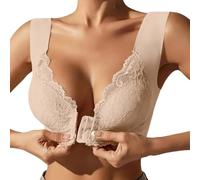 Anbiryeik Comfort Bras for Women UK Closure Breathable Bra Comfortable Convenient No Wire Anti Sagging (Beige, 44E) Seamless Wireless Comfy Non Wired Padded Everyday Delights 36B Large Bust