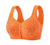 Anbiryeik Front Fastening Bra for Women UK Full Cup Wire Free Jacquard Push up Bra with high Comfort Support Soft Floral lace Design Plus Size Everyday Bra High Impack Post Op Compression Bras