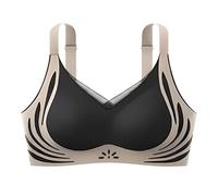 Anbiryeik Jelly Bra for Women Plus Size Wireless Push Up Bra Ladie's Full Coverage Non Wired Comfort Support Everyday with Soft Gel Support Invisible Full Coverage T-Shirt Bras Black