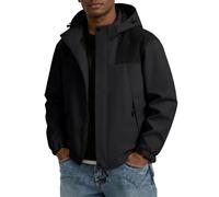 Anbiryeik Mens Waterproof Fleece Jackets Ski with Hood Lightweight Rain Jacket Windproof Packable Windbreaker Softshell Raincoat Outdoor Winter Coats Top for Hiking Camping Running Cycling Climbing
