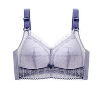 Anbiryeik Plus Size Bras for Women UK Up Adjustable Bra Tube Top Sagging Breast No Wire Full Cup Underwear Bro (Grey, 40E) Womens Jelly Wireless Support Padded Push Everyday Non Underwired Small
