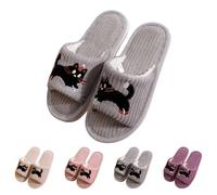 Anbiryeik Slippers for Women Warm Slip On Memory Foam Open Toe Slides Comfy Corduroy Non-Slip Breathable Ladies House Shoes Soft Slipper Indoor Outdoor Bedroom Hotel Home Casa Spa Gifts