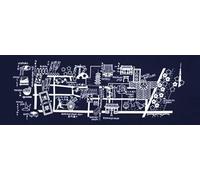 染の安坊 Anbo Tenugui Hand Towel, Asakusa map (Navy), Souvenir, 100% Cotton, Made in Japan, 13.8 x 39.4 inches