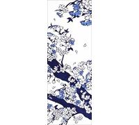 染の安坊 Anbo Tenugui Hand Towel, Blue and White collection, Cherry blossoms, 100% Cotton, Made in Japan, 35cm×100cm