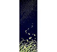 染の安坊 Anbo Tenugui Hand Towel, Fireflies and Starry Sky, 100% Cotton, Made in Japan, 13.8 x 39.4 inches