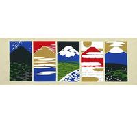 染の安坊 Anbo Tenugui Hand Towel, Five Mt.Fuji, 100% Cotton, Made in Japan, 13.8 x 39.4 inches