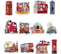 ANBOO 12PCS London Fridge Magnets Set, Colourful London Souvenirs for Home Décor, Lightweight and Strong Magnets London, Ideal London Souvenirs Gifts for Friends and Travellers