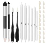 ANBOO 30 Pcs Art Blending Stumps Set, Sketch Drawing Tools with Blending Sponge Pens, Blending Pencil & Sketch Wipers, Includes 20 Sponge Heads for Artists, Students, Charcoal Sketching.