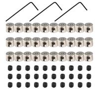 ANBOO 30pcs Pin Badge Backs Locking Clasp, 6x5mm Metal Badge Backs Locking Replacement with Wrench, Nickel-Free Secure Clutch Fastener for Name Tag Insignia Lanyards Brooch