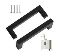 ANBOO 4 Pack Black Kitchen Handles 108mm Stainless Steel Cabinet Pulls with 96mm Hole Centres, Modern Black Cupboard Door Handles for Kitchen Cupboards, Wardrobes and Drawers