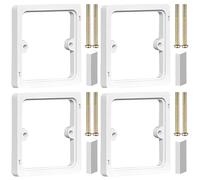 ANBOO 4Pcs 10mm Light Switch Spacer, ABS Square Single Socket Spacer with Screws, Stackable Power Socket Spacers, for Outlets and Switches, for The Panel Smoother and More Sturdy, White