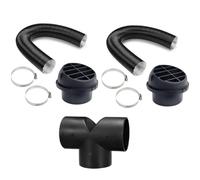ANBOO 75mm Air Diesel Heater Set Diesel Heater Exhaust Pipe Heater Car Auto Pipe Ducting Y Branch Warm Air Outlet Vent Kit 2pcs 75mm Pipe + 4 Clips (T-Type)