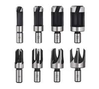 ANBOO 8 Piece Wood Plug Cutter Drill Bit Set Perfect for Precise Woodwork Dowel Drill Set with Tenon Cutter and Tapered Drills (6/10/13/16 mm). Ideal for Woodworking Tools