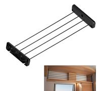 ANBOO Camper Van Accessories - Adjustable Black ABS Cargo Barrier Net for Motorhomes, 5m Elastic Van Storage Solution to Prevent Luggage Falling (Screw Fixation)