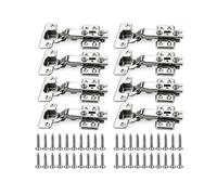 ANBOO Cupboard Hinge, Door Hinges, Cupboard Hinges, Pot Hinges, Pack of 8 Cabinet Hinges with Soft Close, Hydraulic Damping, Ideal for Cabinet Doors in Kitchen, Bathroom and Bedroom