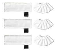 ANBOO Microfibre Cloth Set for Kar-cher Steam Cleaner SC 1 SC 2 SC 3 SC 4 SC 5 SV 7, Washable Floor Cloth for All Floors (3 Floor Cloths + 3 Fabric Covers) Pack of 6