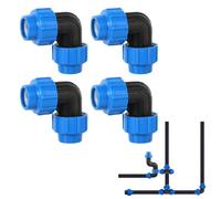 ANBOO Pack of 4 PE Pipe Fitting Angle 90 Degree 20 mm PN16 DVGW Drinking Water Certified for Indoor and Outdoor Installations - PP Coupling for PE80 PE100 Pipes
