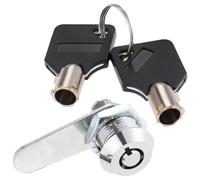 ANBOO Small Cam Lock 16mm Zinc Alloy Chrome Plated Cabinet Lock with 2 Loft Hatch Keys, 16 * 18mm Mounting Hole, for Loft Hatch, Mailbox, Post Box, Drawer, French Door Cupboard Locker