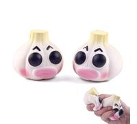 Anboor 2 Pcs Garlic Squishies Toys, Kawaii Scented Slow Rising Foam Squishies Food Squeeze Fidget Toys Stress Relief for Kids Teens Adults