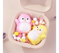 Anboor 2 Pcs Penguin Squishy Toys For Kids, Sensory Soft Cute Animals Squeeze Stress Relief Fidget Squishy Toy For Party Favors Basket Stuffers Birthday Gift Box Set With Raffia Filler