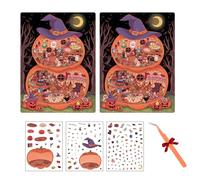 Anboor 2 Sets DIY 3D Sticker Scene, Large Reusable Halloween Stickers Make Your Own House Scenes Sticker for Kids Adult Stress Relief Relaxation (Pumpkin House)