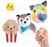 Anboor 3 Pcs Squishies Dog Cat Kawaii Scented Soft Slow Rising Animal Squishies Squeeze Stress Relief Kids Toy Prime Collection Gift