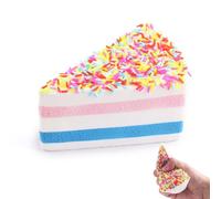 Anboor 4.72" Rainbow Thick Striped Cake Squish Slow Rising Scented Kawaii Fiidget Toy for Kids Adults Autism Birthday Gifts